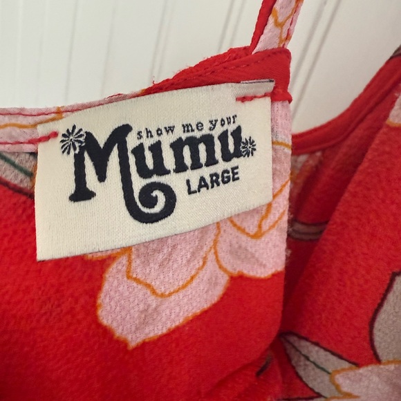 Show Me Your MuMu Red Floral Maxi Dress Size L - Picture 4 of 7